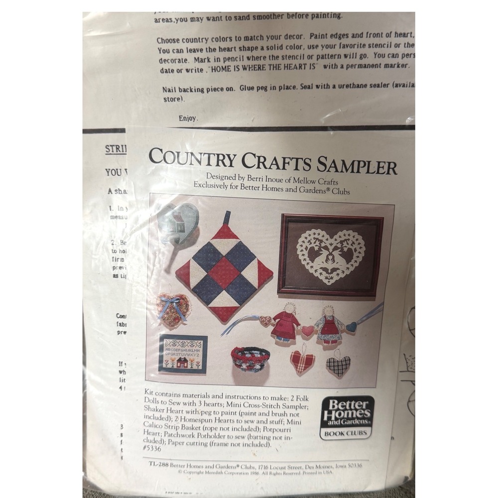 Better Homes & Gardens Country Crafts Sampler Kit Vintage‎ 1986 Berri Inoue 5336